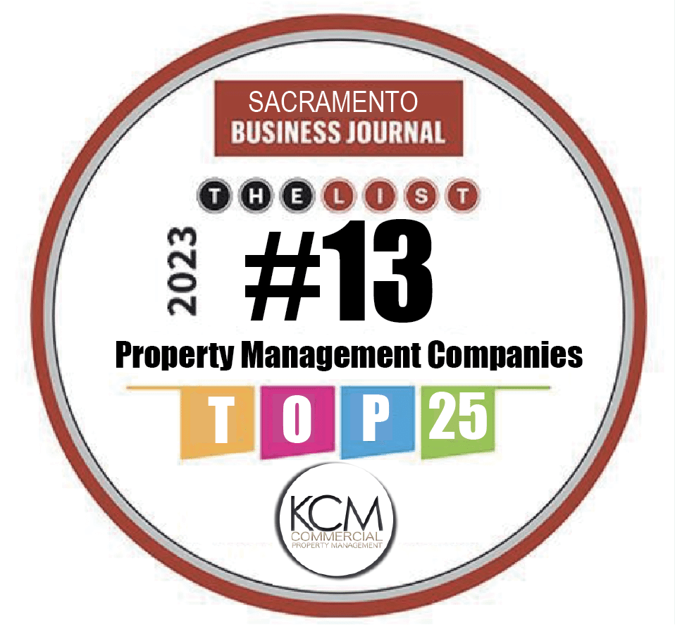 Image of Sacramento Business Journal Award that KCM Property Management won located in Rancho Cordova, CA